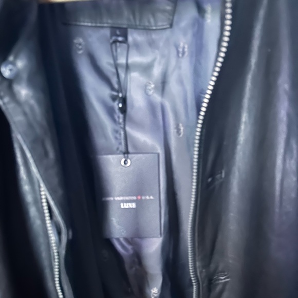 John Varvatos USA luxe black leather jacket size L - Picture 7 of 7